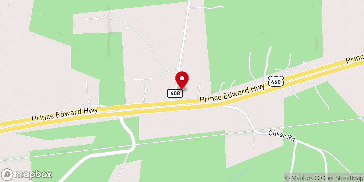 Map showing location of First Rock Baptist Church