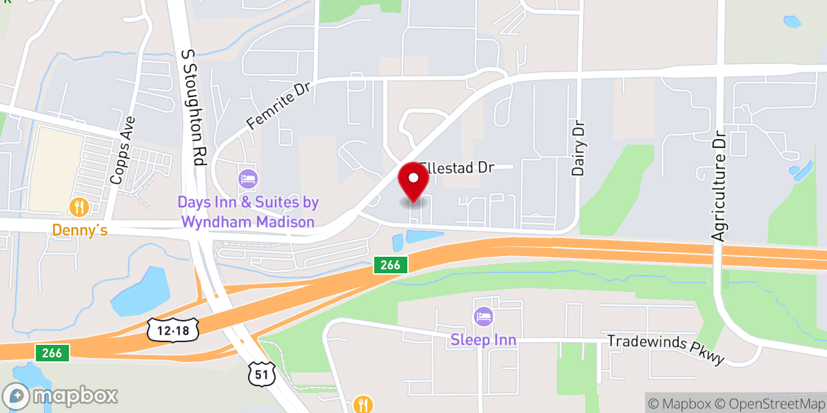 Map showing location of Calvary Chapel Madison