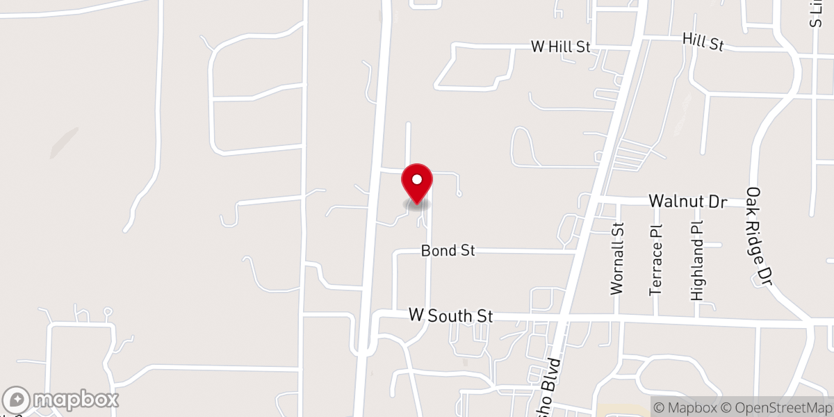 Map showing location of Abundant Life Church