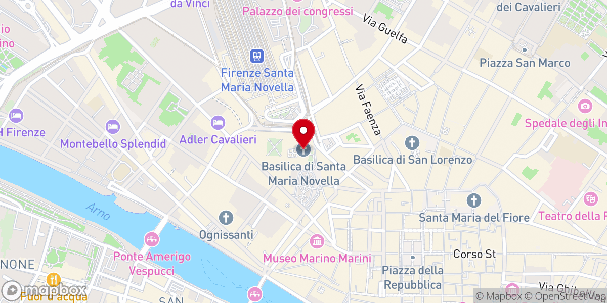 Map showing location of Basilica di Santa Maria Novella