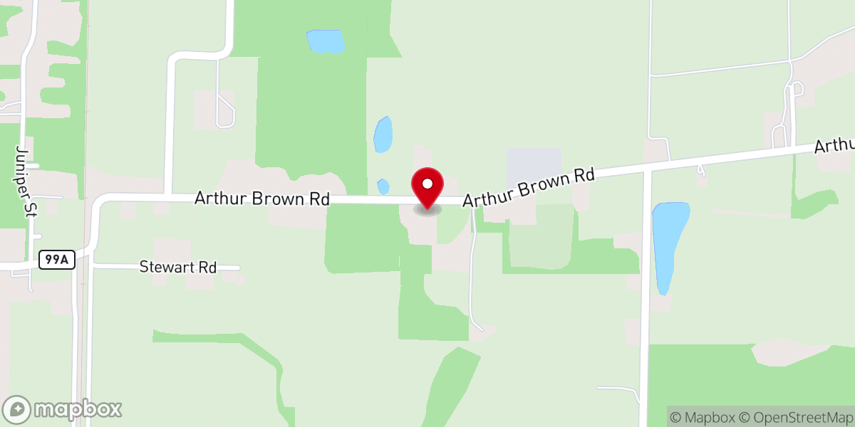 Map showing location of Walnut Hill Baptist Church