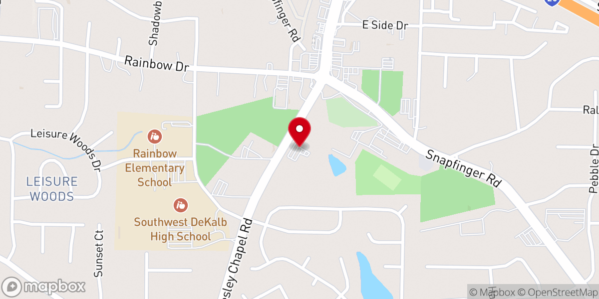Map showing location of Wesley Chapel United Methodist Church