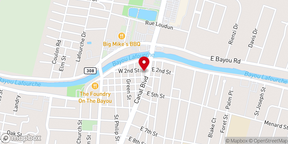 Map showing location of Lafourche Parish Sheriff's Office