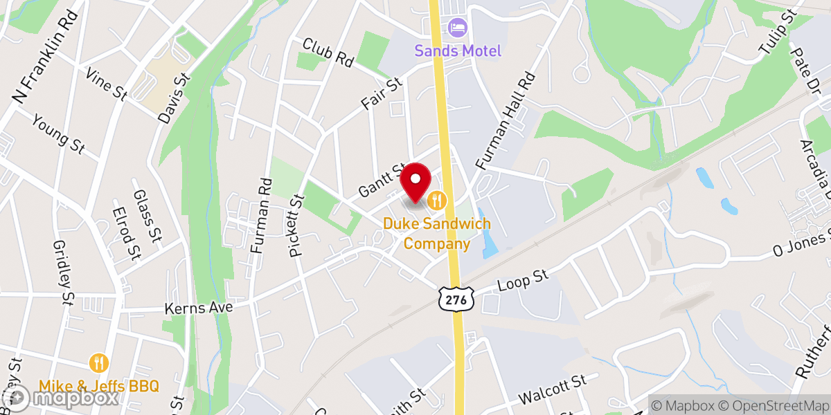 Map showing location of Wrenn Memorial Baptist Church