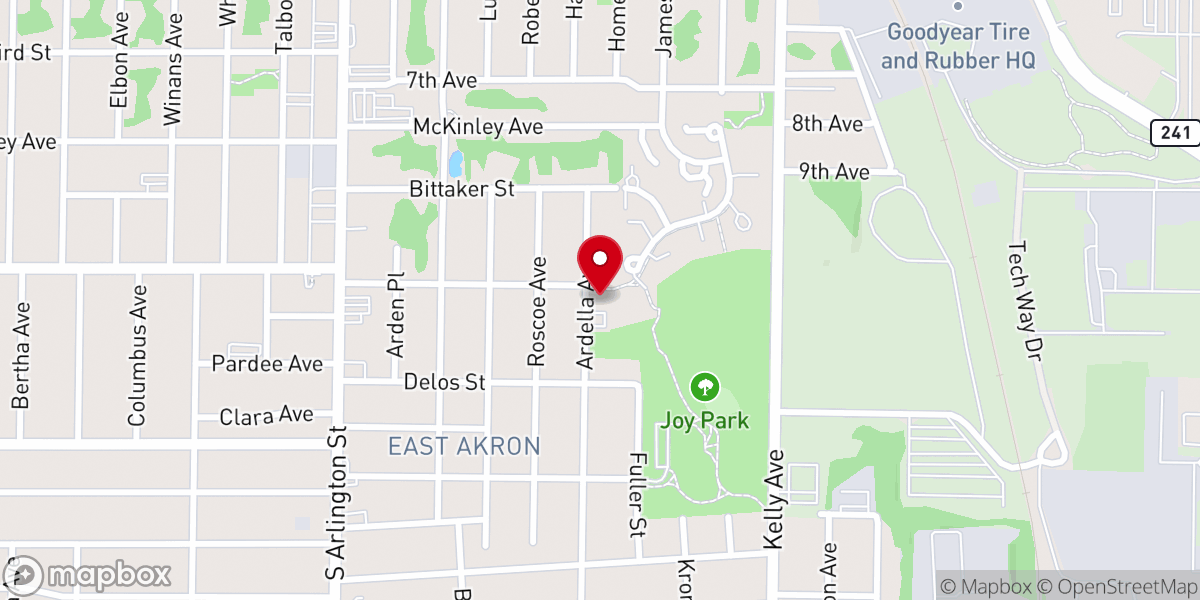 Map showing location of Zion Temple Baptist Church