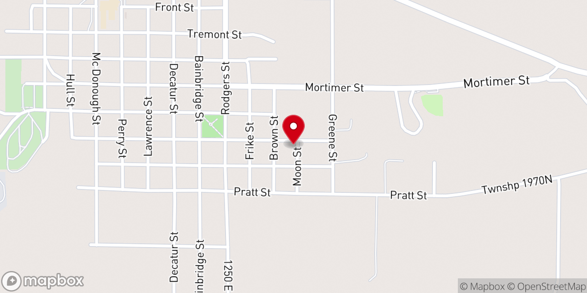 Map showing location of Barry Church of Christ