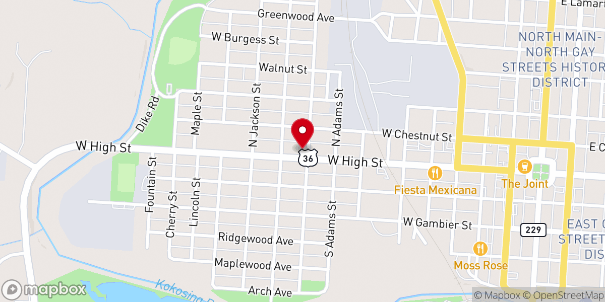 Map showing location of Apostolic Faith Church