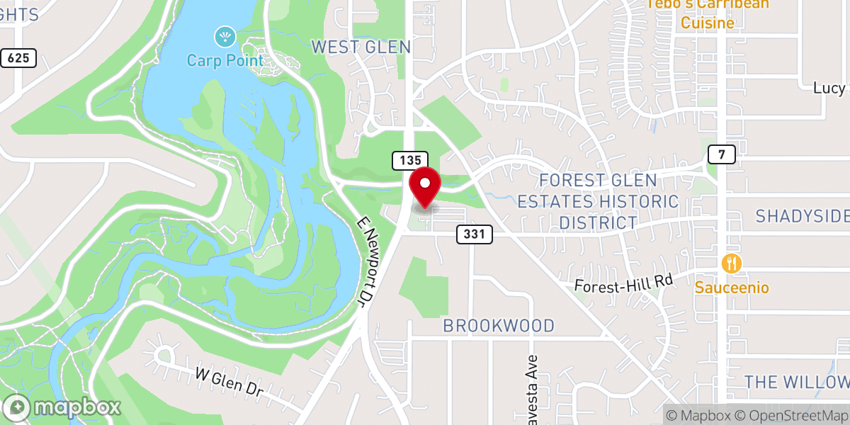 Map showing location of St. Mark’s Victory Lutheran Church