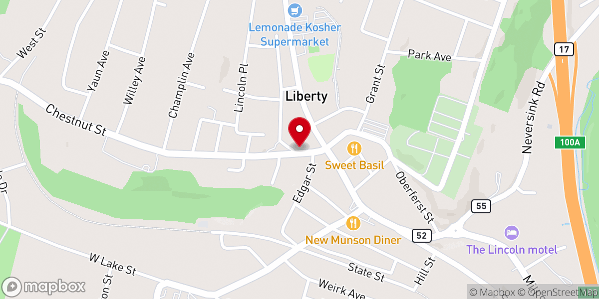 Map showing location of St. Pauls Lutheran Church