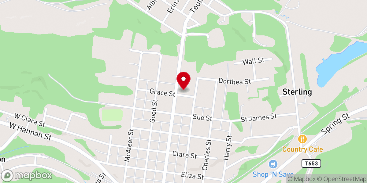 Map showing location of Victory Baptist Church