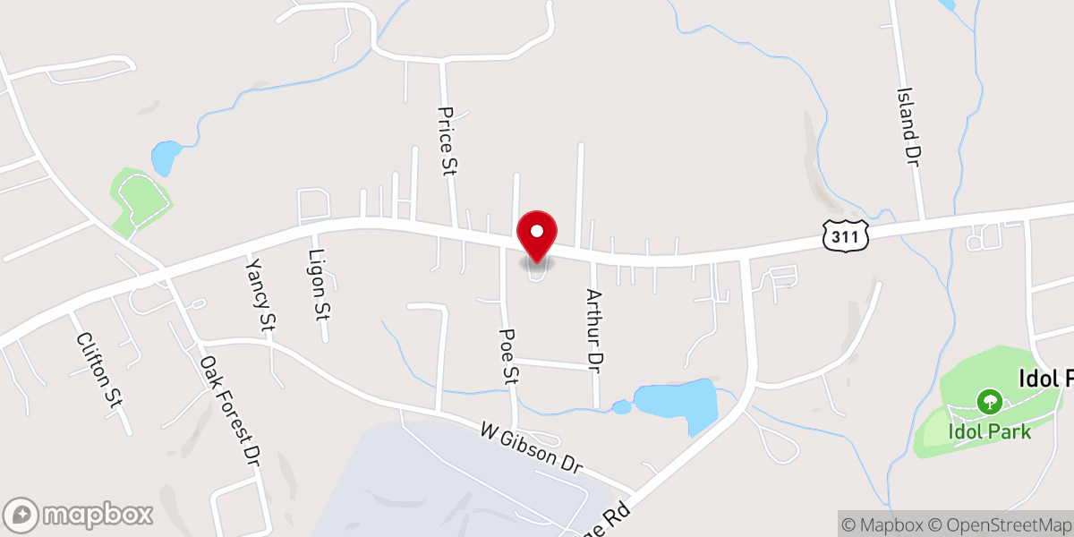 Map showing location of Good News Baptist Church