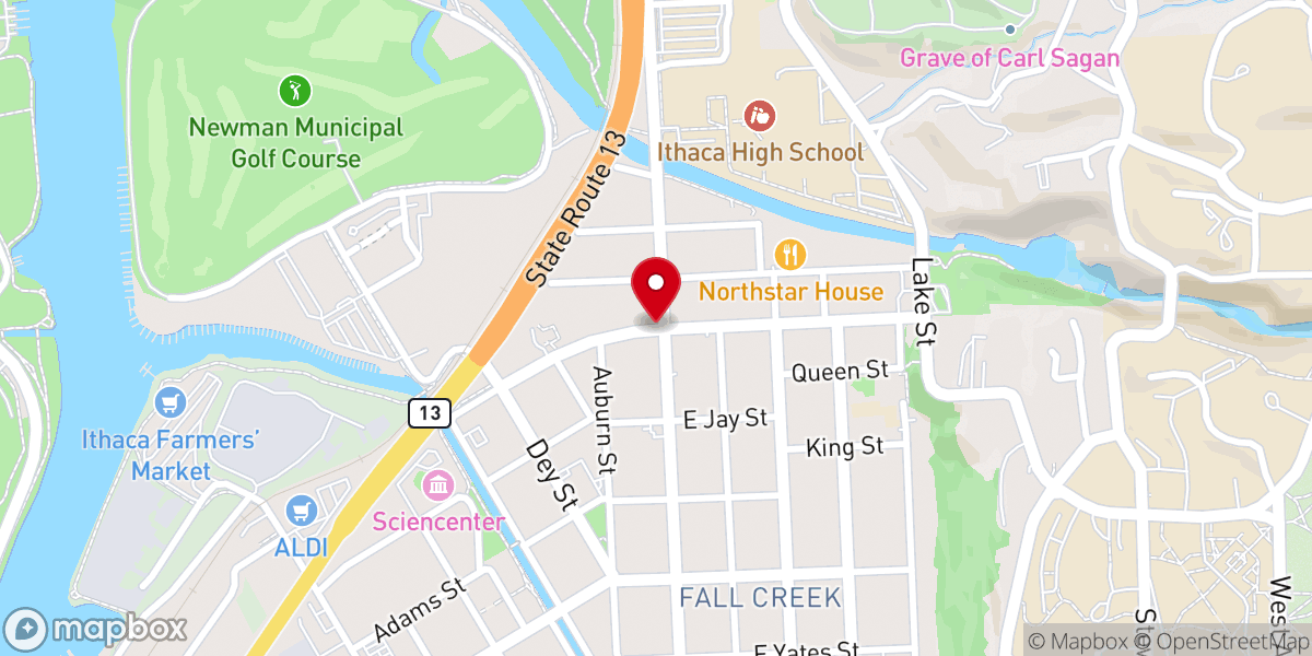 Map showing location of Tabernacle Baptist Church