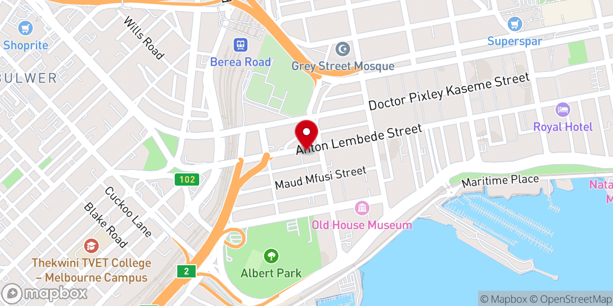 Map showing location of Apostolic Faith Mission Church of South Africa