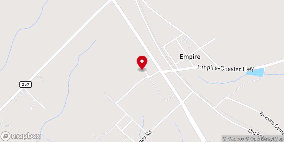 Map showing location of New Hope Church