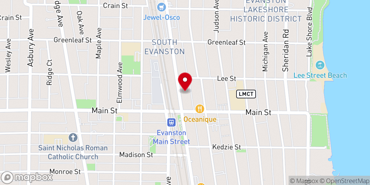 Map showing location of Evanston Mennonite Church