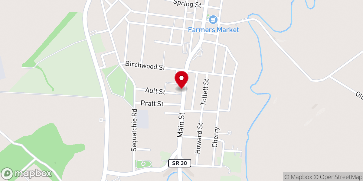 Map showing location of First Southern Baptist Church