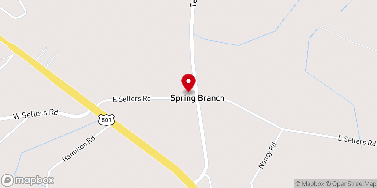 Map showing location of Blessed Hope Baptist Church