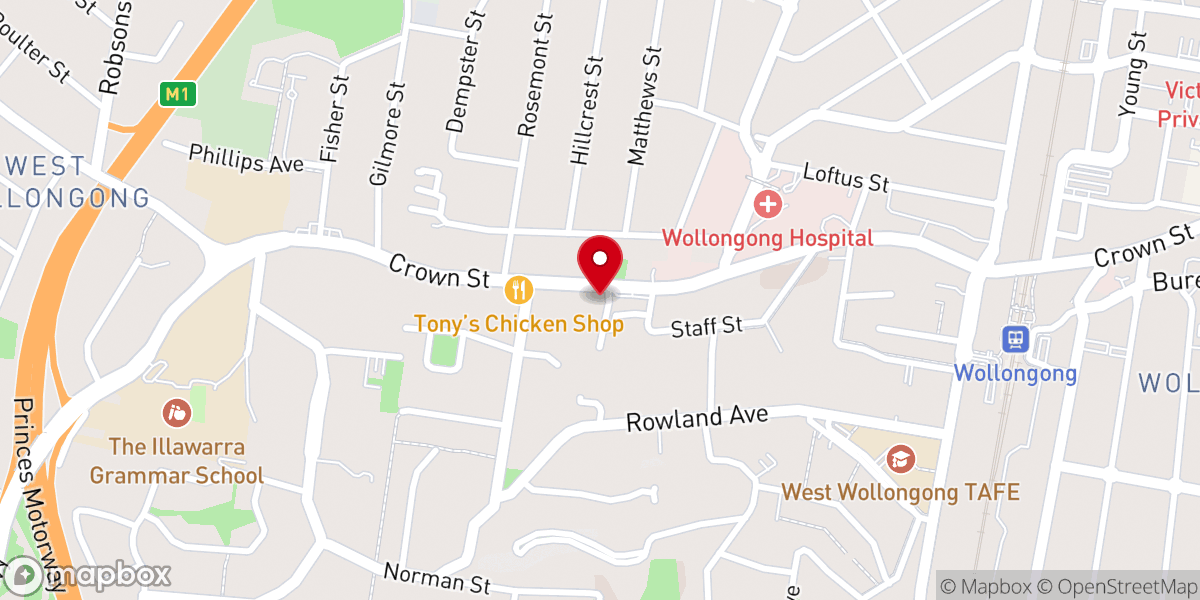 Map showing location of St Mark's Anglican Church