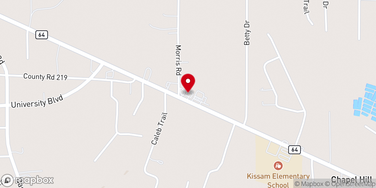 Map showing location of Chapel Hill Nutrition