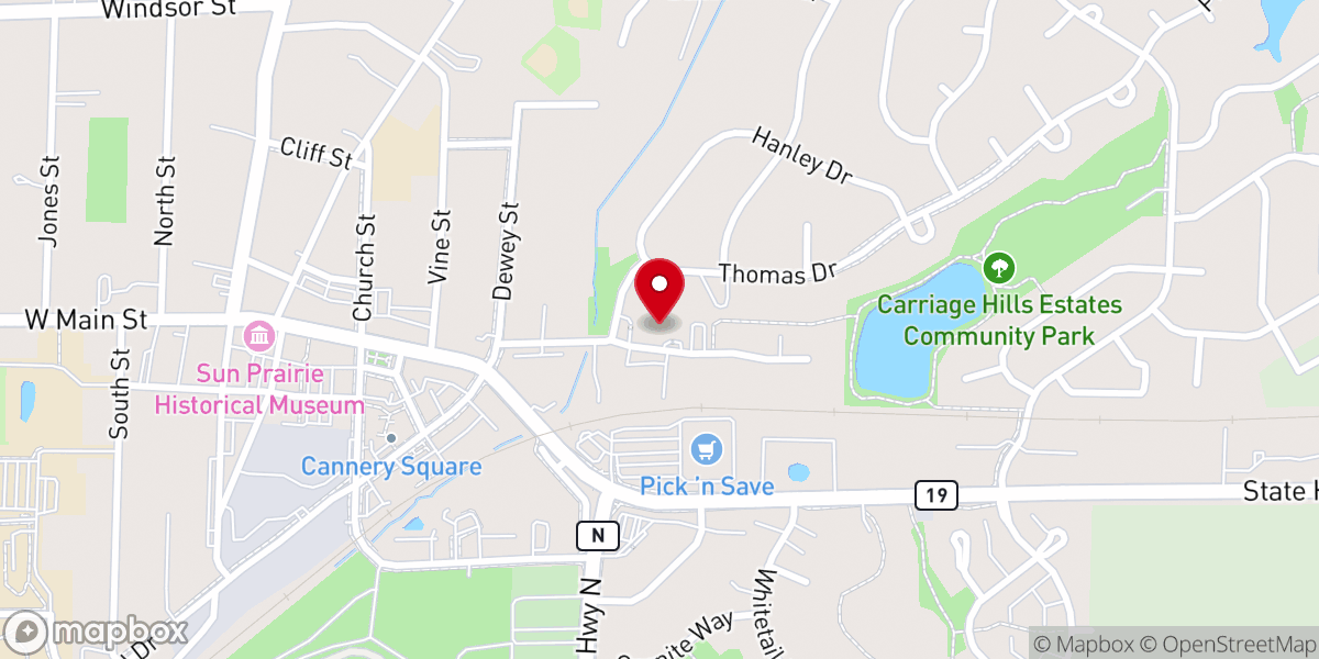 Map showing location of Christ Fellowship Church