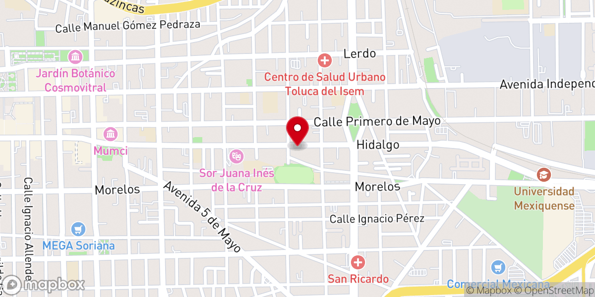 Map showing location of Centro Budista Triratna Toluca