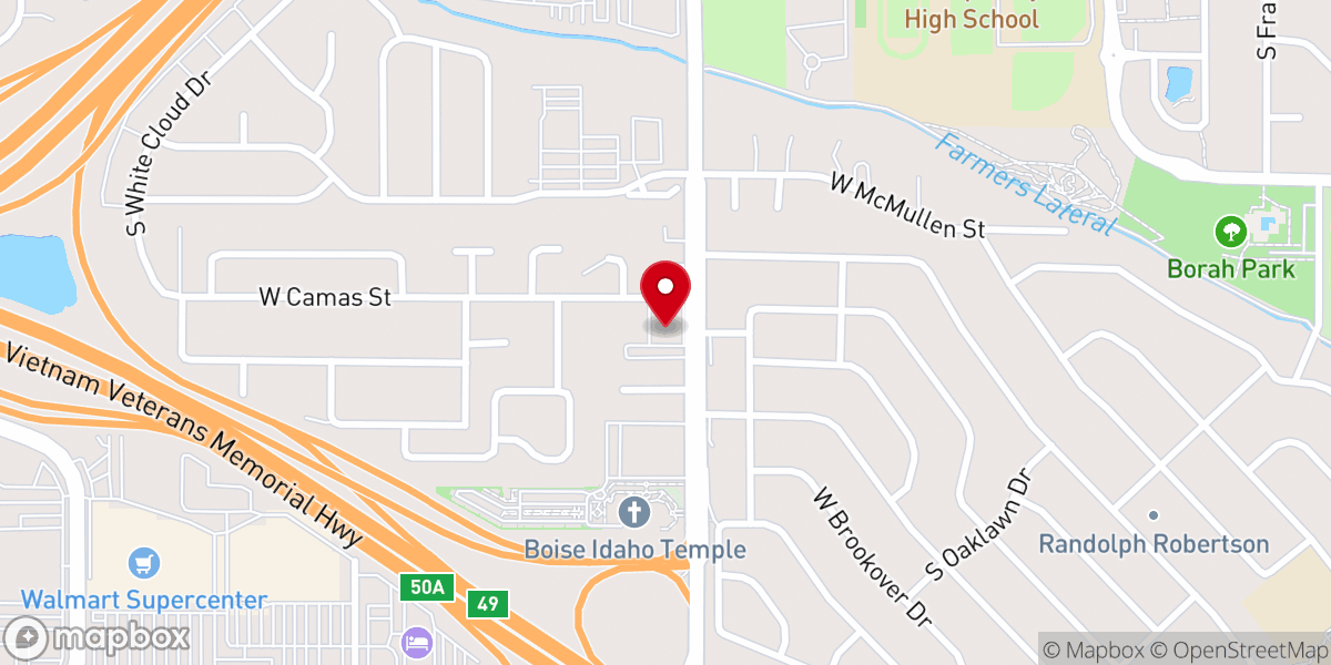 Map showing location of Calvary Baptist Church