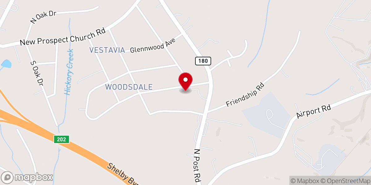 Map showing location of Northside Baptist Church