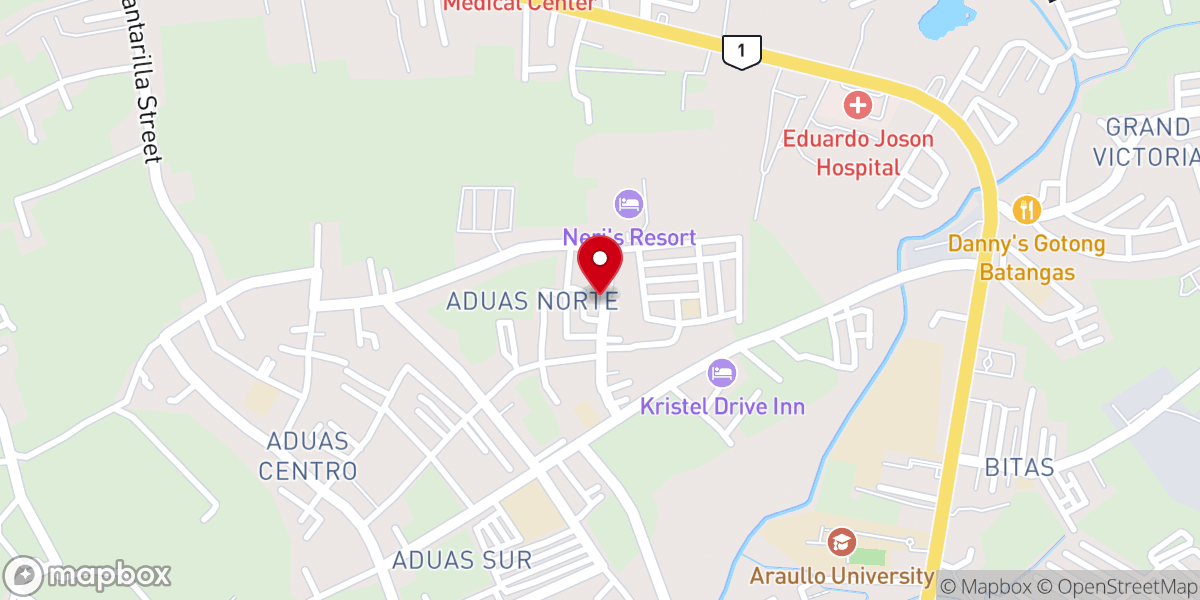 Map showing location of Aduas Bible Baptist Church