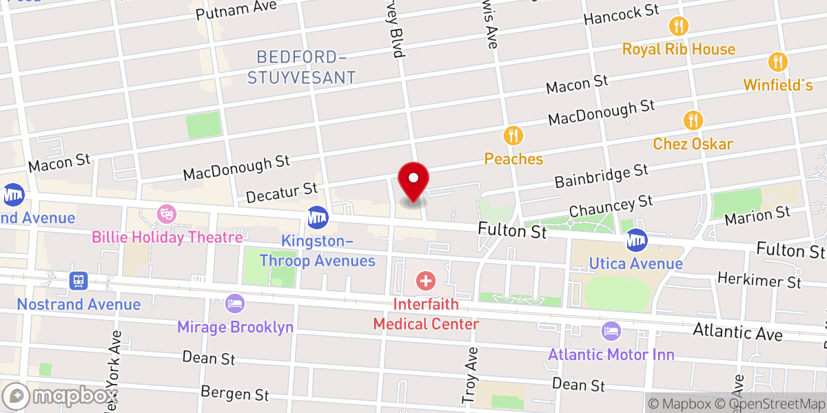 Map showing location of Bright Light Faith Worship Center