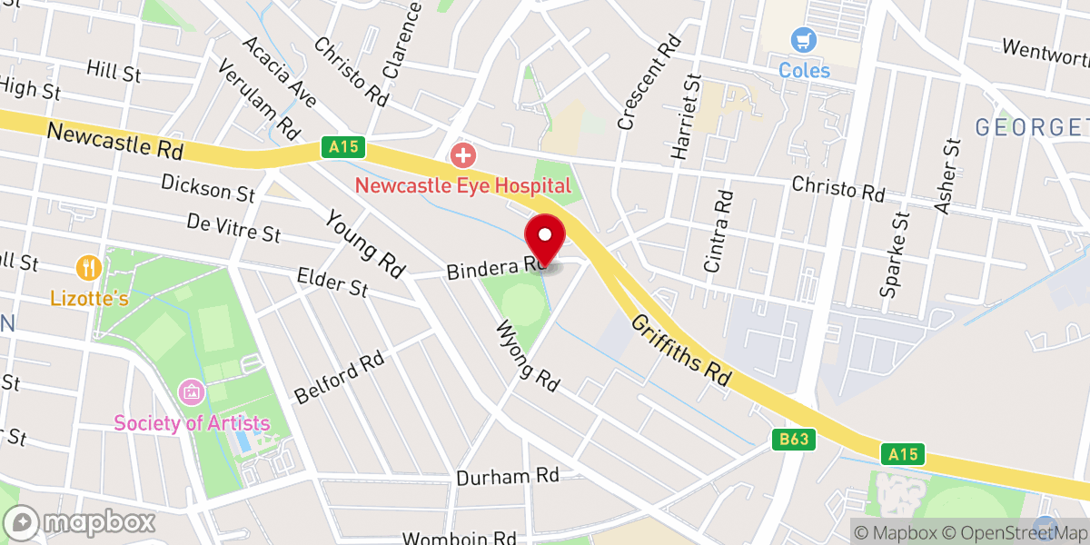 Map showing location of Revival Centres Church Newcastle