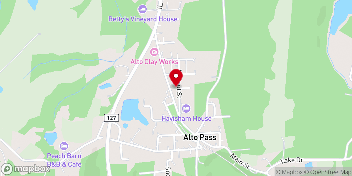 Map showing location of First Baptist Church