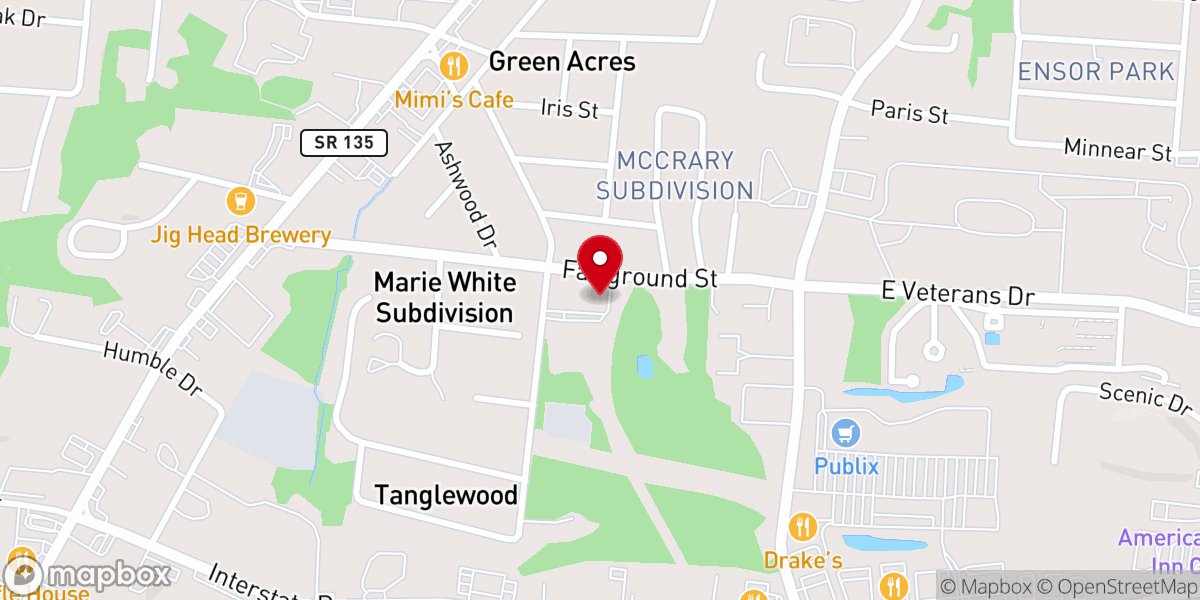 Map showing location of First Love Church