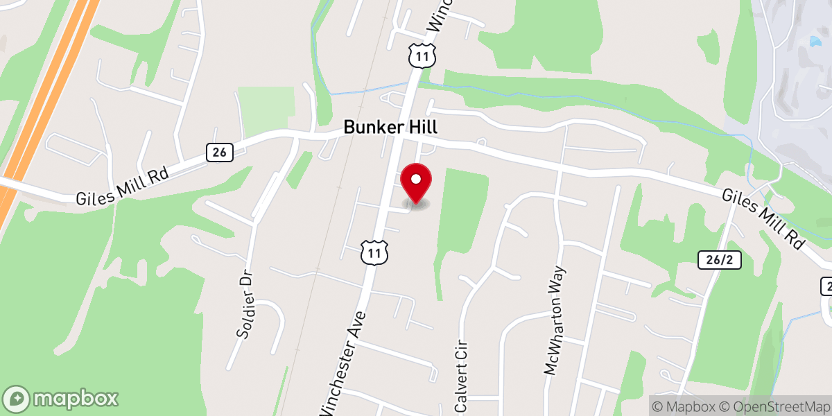 Map showing location of Mt Tabor Baptist Church