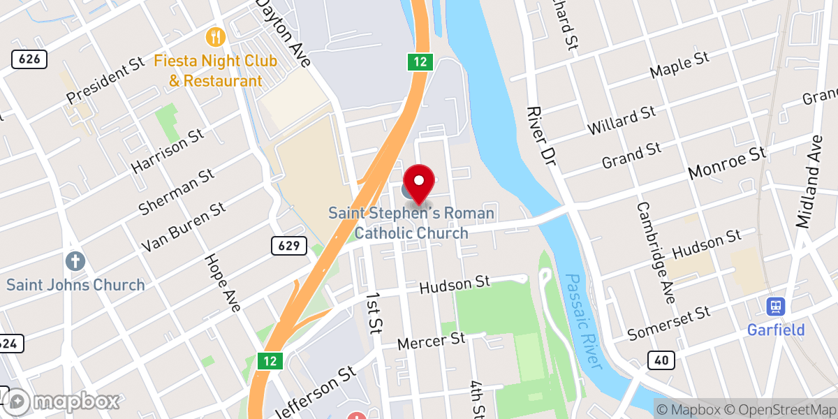 Map showing location of Church of God of Passaic