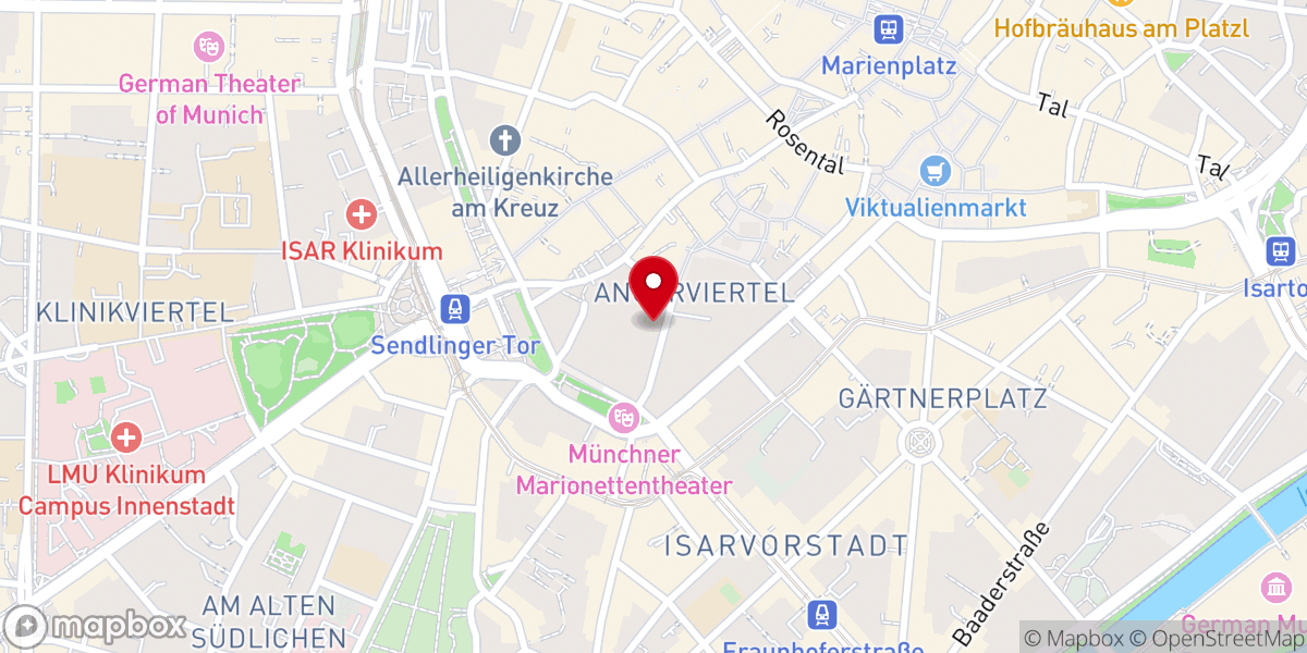 Map showing location of Weis(s)er Stadtvogel GmbH - Stadtführungen München