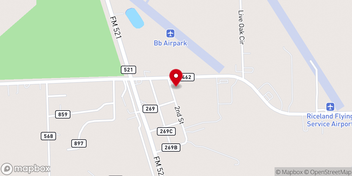 Map showing location of First Baptist Church-Rosharon