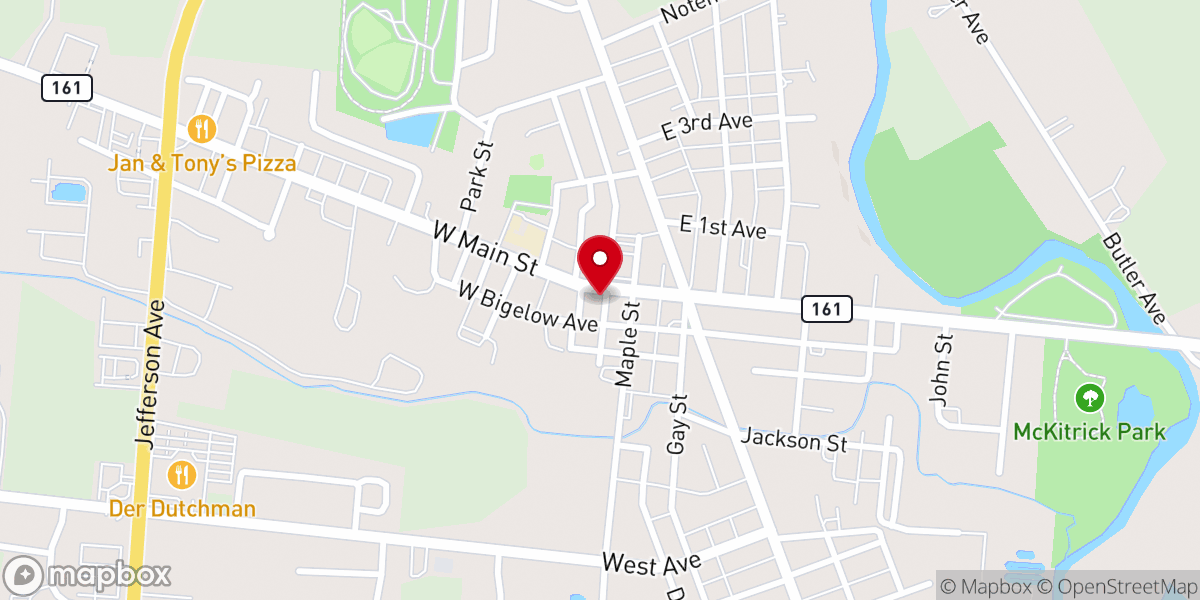 Map showing location of Living Word Worship Center