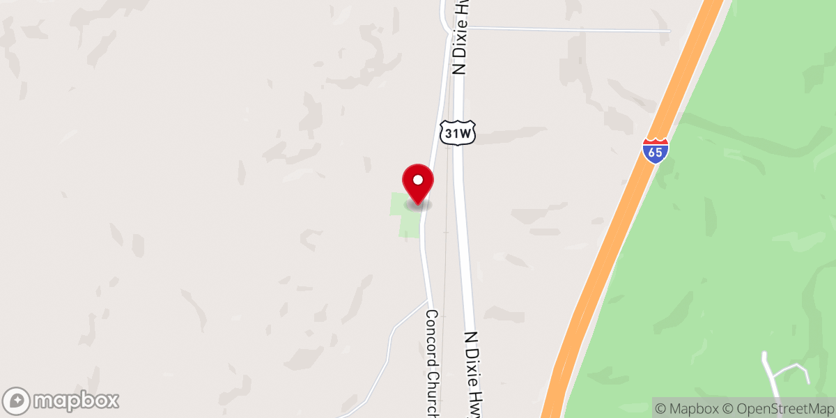 Map showing location of Concord Church