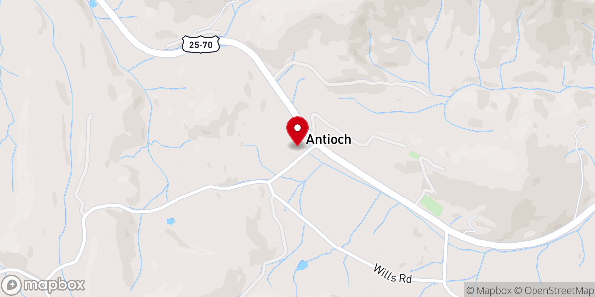 Map showing location of Antioch United Methodist Church
