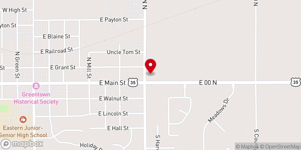 Map showing location of Greentown Wesleyan Church