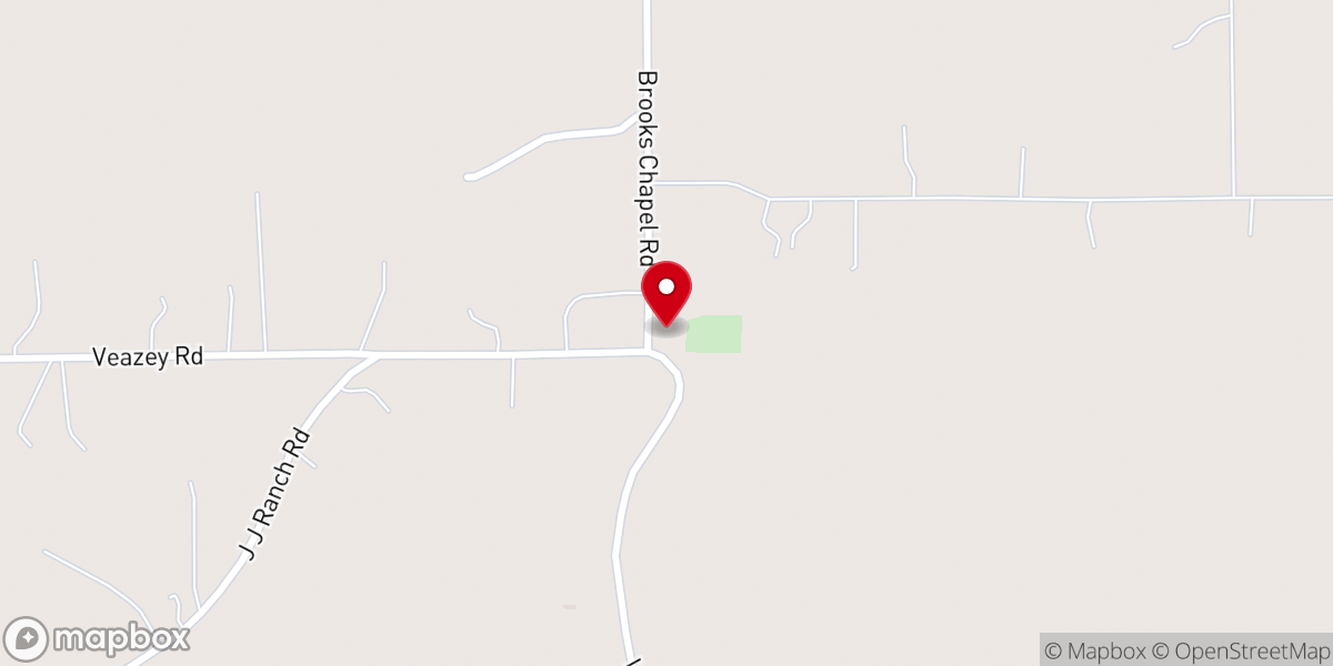 Map showing location of Brooks Chapel