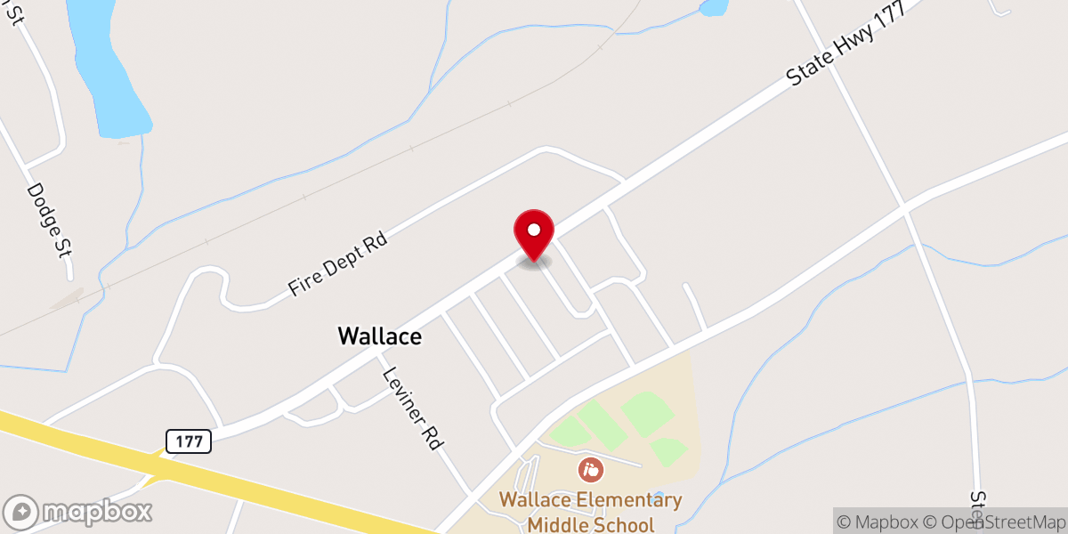 Map showing location of Wallace Church of the Nazarene