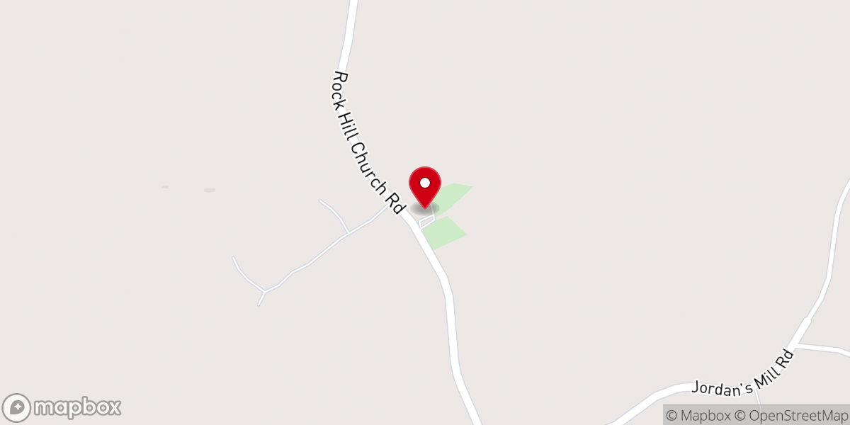 Map showing location of Rock Hill Baptist Church