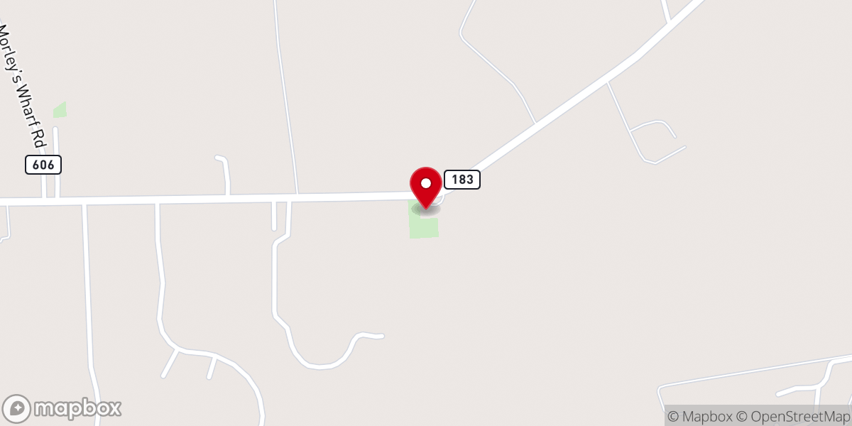 Map showing location of Ebenezer Baptist Church
