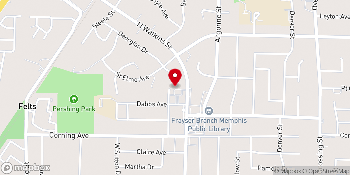 Map showing location of Pursuit of God Church - Memphis