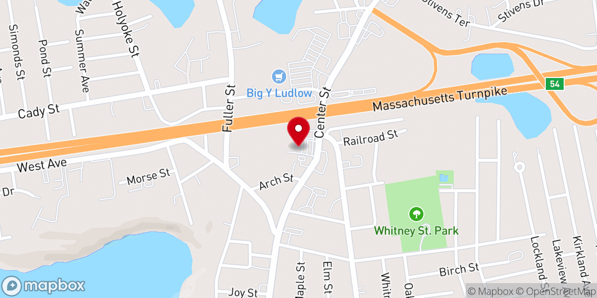 Map showing location of Holiday Inn Express Ludlow - Chicopee Area by IHG