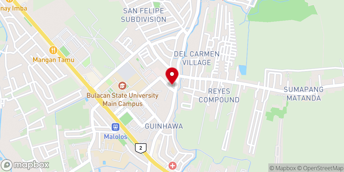Map showing location of Malolos Christian Worship Center