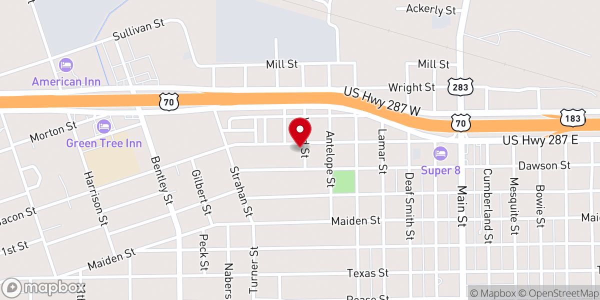 Map showing location of Wood Street Baptist Church