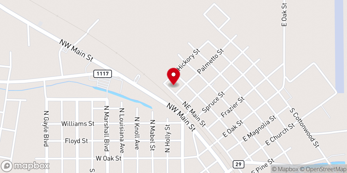 Map showing location of Christian Baptist Church