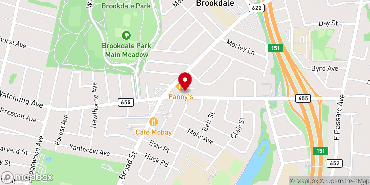 Map showing location of Watchung Presbyterian Church